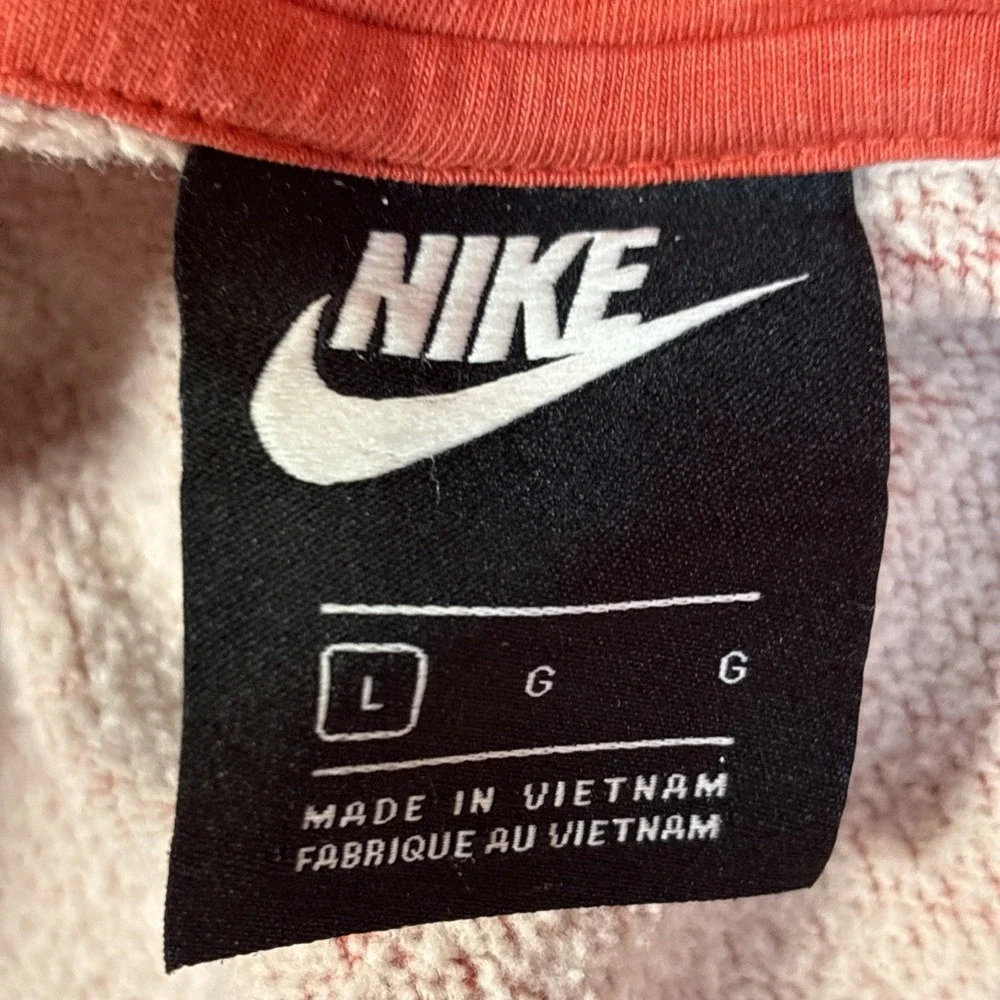 Nike w/ Swoosh Logo‎ Women Large Orange Quarter Zip Hooded Sweatshirt